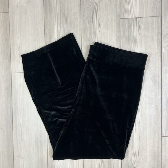 Spanx WOMENS Solid Black Velvet Front Slit Pant, Size 3X Stretch 20396R - Picture 3 of 8